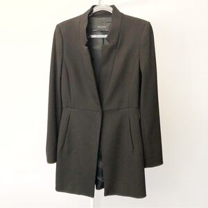 ZARA Black Minimalist Contemporary Workwear Blazer Jacket. Size XS.